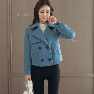 Short Korean-Style Wool Coat